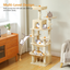 Arbre à chat XXL 184 cm, 2 lits surélevés, panier, multiples plateformes, 2 cabanes, griffoir en sisal et pompom - Perlova