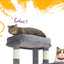 Arbre chat XXL 170 cm grande hauteur, avec nombreuses plateformes, paniers, cabanons, griffoir et pompoms - Ylaayna