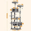 Arbre à chat XXL 184 cm équipé de 2 perchoirs, 2 condos, plusieurs plateformes, griffoir et balles - Varesoni