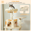 Arbre à chat XXL 164 cm, 2 niches en hauteur, plusieurs supports, 2 condos, pompoms et griffoir sisal - Talumera