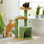 Arbre à chat maine coon cabane arrondi avec 2 jouets et griffoir en sisal – Lumo