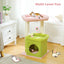 Petit arbre à chat équipé de condo, 1 lit supérieur, 1 plateforme, poteaux griffoir et pompon - Ayyara