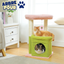 Petit arbre à chat équipé de condo, 1 lit supérieur, 1 plateforme, poteaux griffoir et pompon - Ayyara