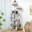 Arbre à chat XXL 184 cm équipé de 2 perchoirs, 2 condos, plusieurs plateformes, griffoir et balles - Varesoni