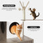 Arbre à chat bois 2 tours d'observation, jouets, panier et poteaux à griffer – Solmi